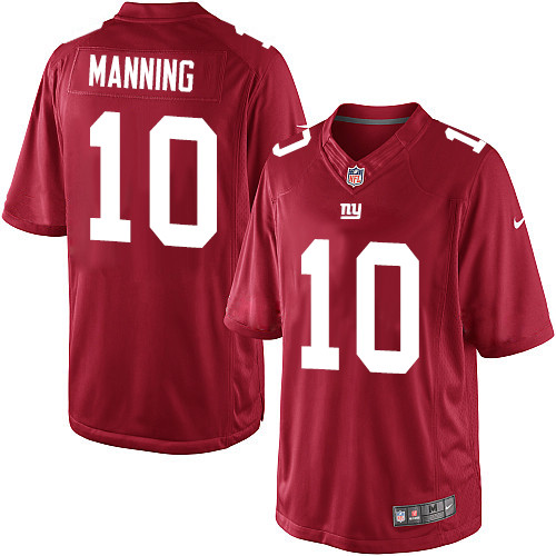 Men's Limited Eli Manning Nike Jersey Red Alternate - #10 NFL New York Giants
